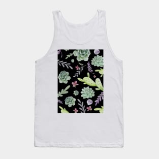 Cactus and Wreath Watercolor Pattern 3 Tank Top